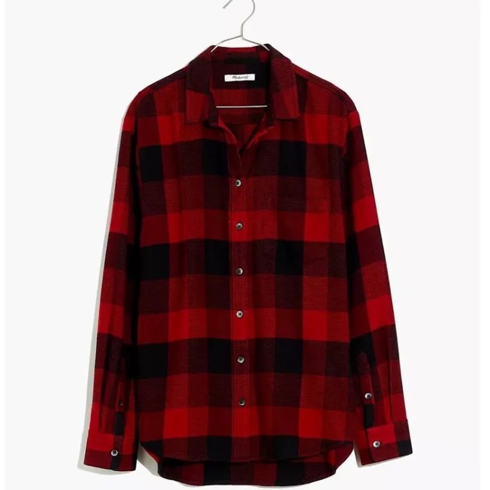 Madewell oversized buffalo checkered button down flannel size M